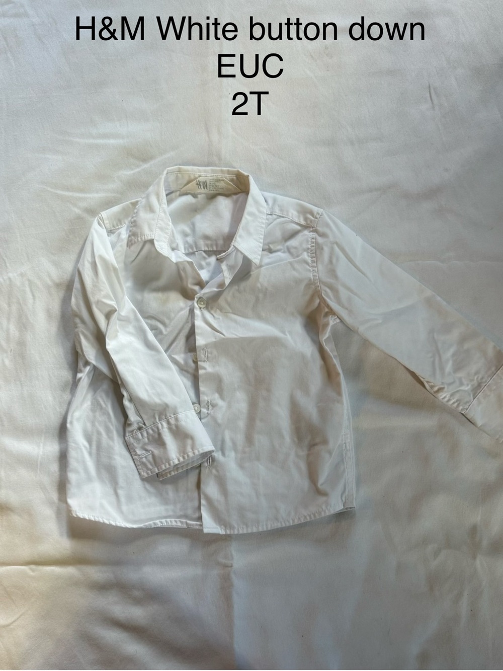 H&M Boys White Long-Sleeve Button-Down Shirt